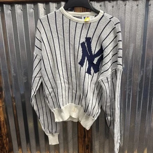 Vintage Cliff Engle New York Yankees Pinstripe Knit Sweater Men’s XL New W/ Tags - Picture 1 of 7