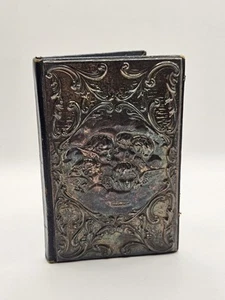 Antique Miniature Book Bible Journal Prayer Sterling Silver & Leather Cover Only - Picture 1 of 8