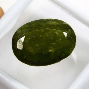 100% Natural Green Dazzling Pakistani Peridot 12.50 Ct Oval Certified Gemstone - Picture 1 of 7