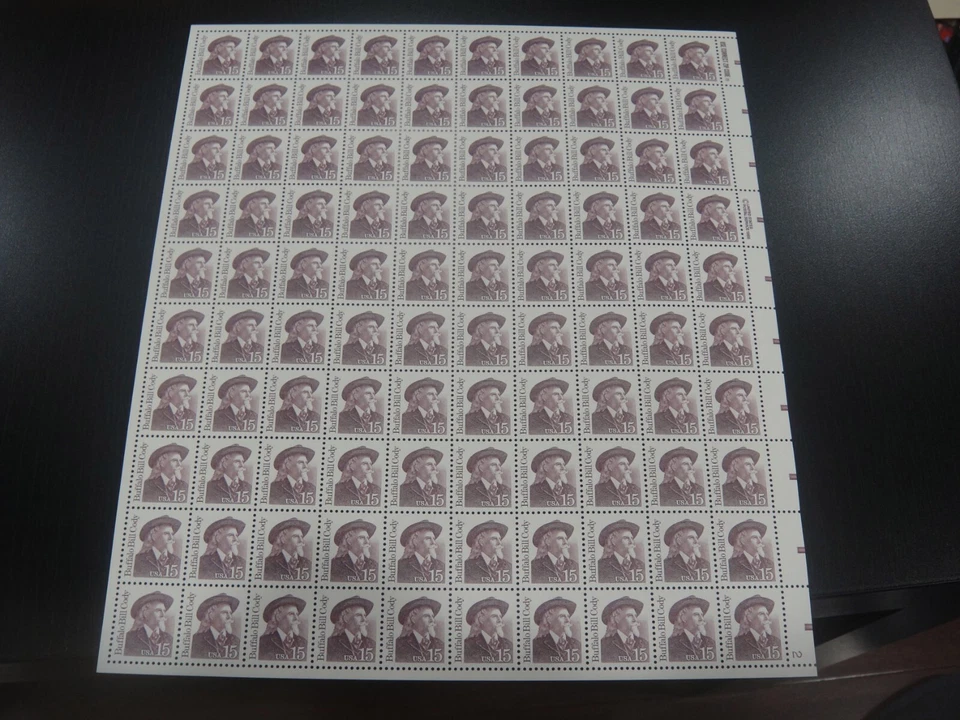 USA 1986 Sc#2177 15c Buffalo Bill Cody Sheet of 100 Stamp MNH XF - Image 1 of 1