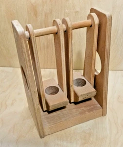 Selten Vintage kreative Spielzeuge Holz Puppenhaus Spielzeug Doppelschaukel Set Schaukelset - Bild 1 von 6