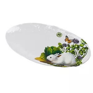 Michel Design Works Garden Bunny Rabbit Melamine Serveware Oval Platter - Picture 1 of 1