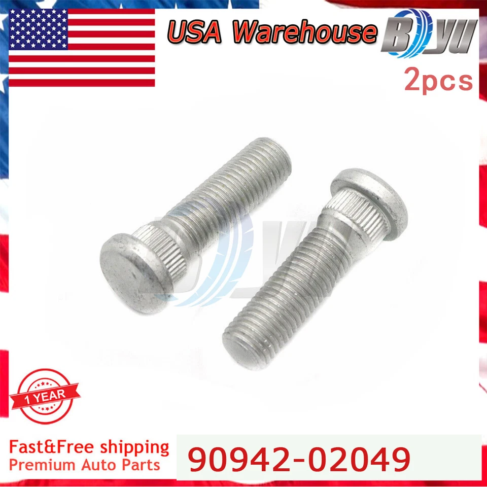 Nuevo 2 piezas apto para 90942-02049 TOYOTA TUNDRA TACOMA LEXUS PERNO DE CUBO PERNO DE RUEDA Foto 1 de 4