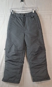 Athletech Boys Snow Pants Size L Gray 100% Polyester Multi Pockets High Rise - Picture 1 of 4