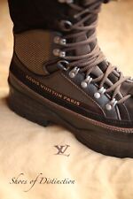 Rare Louis Vuitton Brown Pony Hair Walking Boots Shoes Men's UK 8 US 9 EU 42