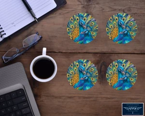 JUEGO DE 4 POSAVASOS REDONDOS DE TABLERO DURO PARA BAR DE CASA HECHOS A MEDIDA GRAN REGALO - Imagen 1 de 2