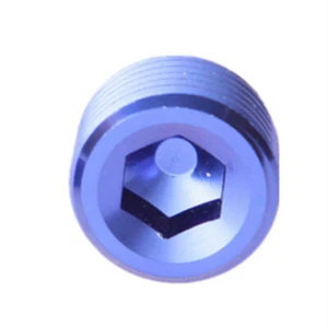 3/8" NPT Thread Allen Socket Pipe Plug Aluminum Blue - Picture 1 of 2