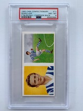 1960 Denis Law Chix Confectionary Footballers Portrait & Action “Rare” PSA 8