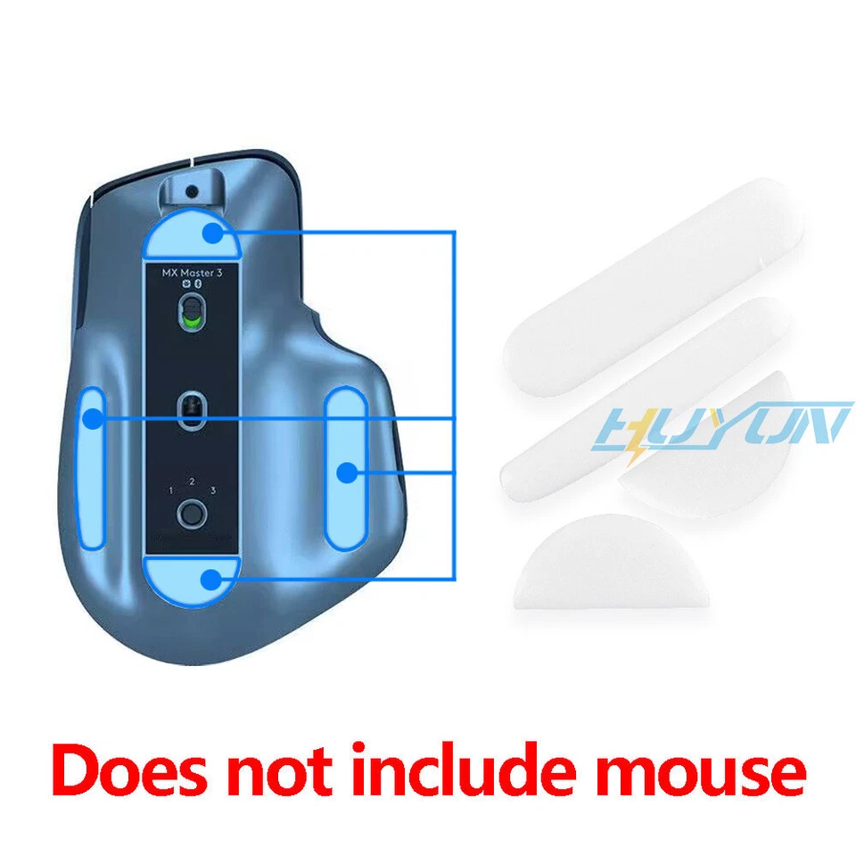 2 Sets Rounded Curved Edges Mouse Feet Skates for Logitech MX Master 2S/3 Mouse - Image 1 of 4