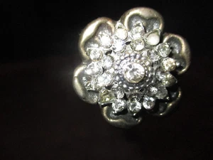 MW.773: SUPERB GOLD W/ CLUSTERS OF CZ STONES +ASH WOOD SHAFT WALKING STICK CANE - Picture 1 of 10