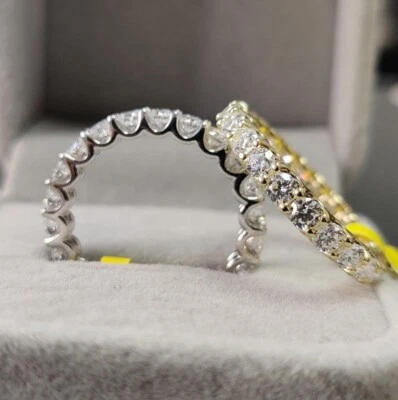 2.00Ct D/VS Lab Grown Round Diamond U-Prong Set Full Eternity Ring In W. Gold - Image 1 of 4