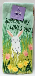 Kitchen Towel Set 2 Dishcloth "Some Bunny Loves You" Adorable Bunnies Rabbits - Bild 1 von 3