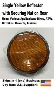 SINGLE 2-Inch Yellow Reflector Bikes, ATVs, Scooters, Trailers, More! - Picture 1 of 9