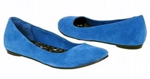 Hot Kiss Maxx blue suede leather ballet flats sz 8.5 Med NEW - Picture 1 of 5
