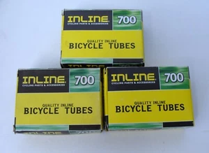 ~ New Lot of Three (3) INLINE 700 x 18-23C - 60mm Presta Bicycle Inner Tubes ~ - Picture 1 of 3