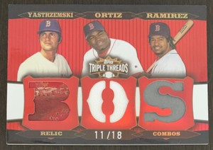 Carl YASTRZEMSKI David ORTIZ RAMIREZ 2006 Topps Triple Threads Combo Relic 11/18