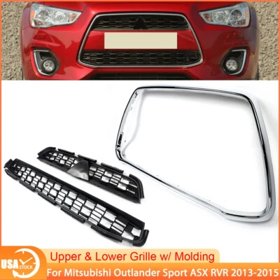 For Mitsubishi Outlander Sport ASX RVR 2013-15 Front Grille Grill Surround Trim — 第 1/4 张图片