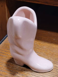 Vintage Hanging Pink Ceramic Cowboy Boot Match Holder - Picture 1 of 5