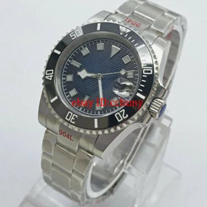 40mm Sterile Black blue Dial Sapphire Glass date NH35 Automatic Mens Watch - Picture 1 of 7