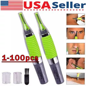 Hot Men Nose Ear Face Neck Eyebrow Hair Mustache Beard Trimmer Shaver ClipperLot - Picture 1 of 13