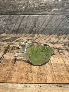 Vintage Blown Glass Angelfish Green Body Paperweight - Picture 1 of 10