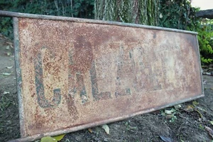 Insegna Bifacciale a bandiera CALZOLERIA epoca primi '900 unica - Picture 1 of 9