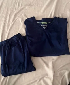 Healing Hands set scrub donna blu navy top taglia XS pantaloni taglia XS alti - Foto 1 di 4