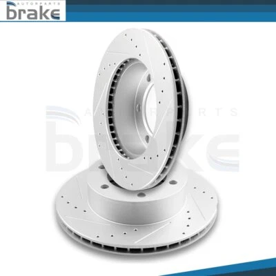 Kit de 2 discos de rotores de freno delanteros perforados y ranurados para Toyota 4Runner 1995-2002 Foto 1 de 4