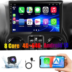 For Jeep Wrangler 2007-2016 10.1" Android 13 Car Radio Stereo GPS CARPLAY 4+64G - Picture 1 of 13