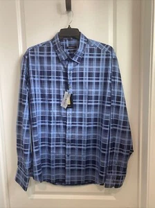 NWT Bugatchi Comfort Stretch Blue Button Down Shirt 2XL - Picture 1 of 6