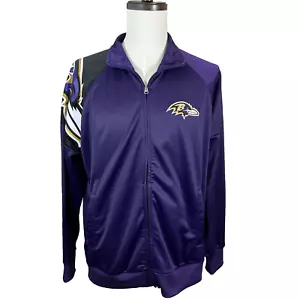 Baltimore Ravens Jacket Mens Large Full Zip Purple NFL Track Windbreaker - Picture 1 of 10