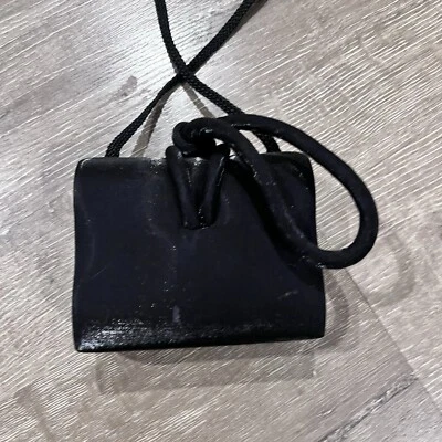 Carlo Fellini Black Silk Evening Bag Unique Vintage Glam Purse Clutch - Image 1 of 4