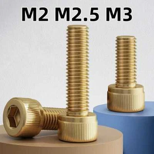 Tornillos hexagonales de latón para cabeza de taza Tornillos de máquina de rosca completa M2 M2,5 M3 - Imagen 1 de 6
