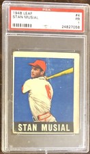 1948 Leaf Baseball #4 Stan Musial Rookie Card PSA 1 St. Louis Cardinals - HOF