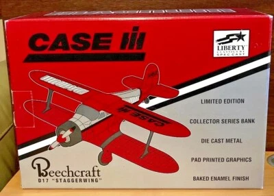 Beechcraft D17 Staggerwing 1/32 Die Cast Metal Bank by SpecCast 1996 - Image 1 of 4