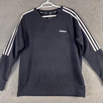 Adidas Sweatshirt Womens Large Black Run Soccer Futbol Gym Walk Yoga Soft Fleece - Image 1 of 4
