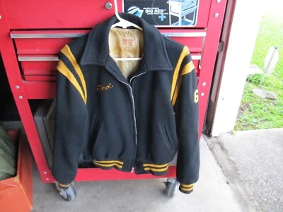 Chaqueta Letterman Universitaria Años 60 Abrigo Arboleda Sechristo León Rojo HS PA Parche de Fútbol Foto 1 de 4