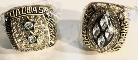 Dallas Cowboys Super Bowl championship rings 1977 and 1993 IRVIN-STAUBACH!!! Cover