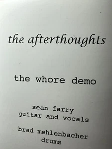 THE AFTERTHOUGHTS THE WHORE DEMO PUNK ROCK CASSETTE TAPE RARE - Bild 1 von 6