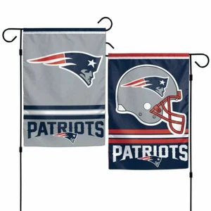 New England Patriots Polyester 12x18 2 SIDED Garden Yard Wall Flag Banner USA - Picture 1 of 4