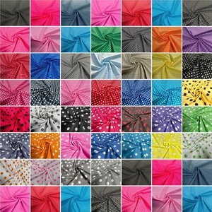 Polka Dot Polycotton - 50 different Colours and Dot Sizes Sold By The Metre - Picture 1 of 126
