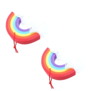 2 Pcs Rainbow Bath Flower Toy Shower Wash Puff Child Miss Balls Home Use - Bild 1 von 12