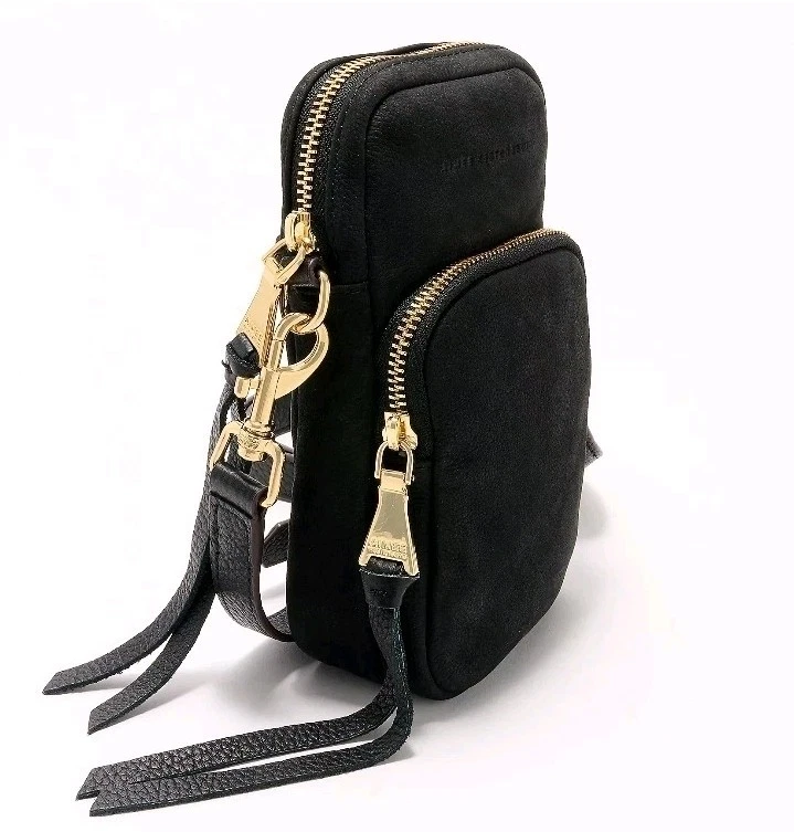NUEVO Bolso Bandolera de Cuero Aimee Kestenberg STARSTRUCK para Teléfono Negro Dorado Precio de venta sugerido por el fabricante $168 Foto 1 de 4