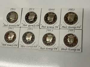Medio dólar Kennedy de prueba 1990-S a 1999-S 8-diferentes PF. Monedas 50c SIN RESERVA - Imagen 1 de 2