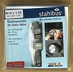 Stahlbus Engine Oil Drain Plug Valve M14x1.25 SB-210221-S-NA - Picture 1 of 1