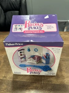 Vtg Fisher Price Precious Places Canopy Bedroom Furniture 5177 1989 Dollhouse - Picture 1 of 7