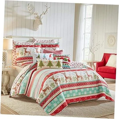  Merry & Bright Colección - Juego de edredón de nieve Let It - Edredón completo/reina de vacaciones Foto 1 de 4