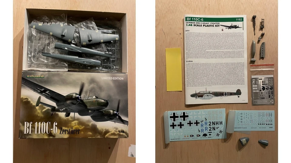 1/48 EDUARD 1182 : MESSERSCHMITT BF 110C-6 ZERSTORER LUFTWAFFE NJG ERPR-G RARE - Photo 1/1