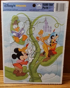 Walt Disney Frame Tray Puzzle 1983 Golden Mickey and the Beanstalk Goofy Harp - Bild 1 von 2
