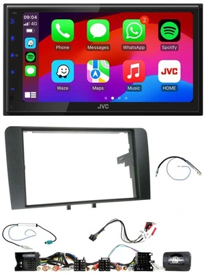 JVC Bluetooth 2DIN Lenkrad DAB USB Autoradio für Audi A3 8P 2003-2012 Aktivsyste - Bild 1 von 4